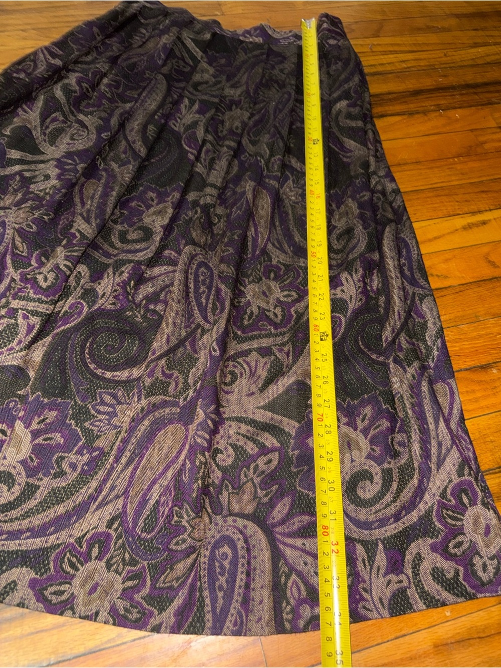 Vintage Dressbarn Purple Paisley Maxi Skirt 1X Whimsigoth Dark Romantic - Picture 6 of 10